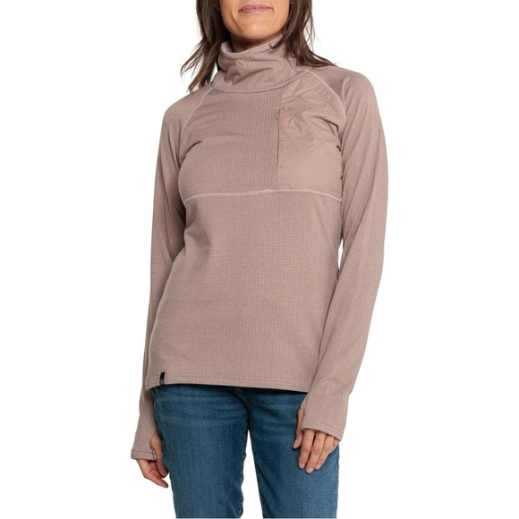 Women's Cozy Taupe Turtleneck Sweatshirt - Picture 1 of 8
